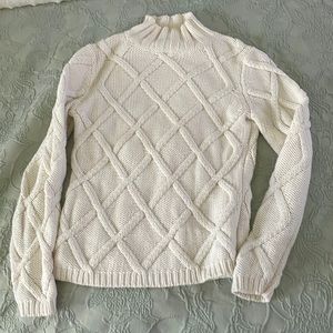 Cream Cable Pattern Sweater Ladies Size S